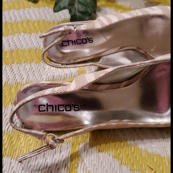 Chico's Fabric striped Pump 7.5 - Picture 4 of 9